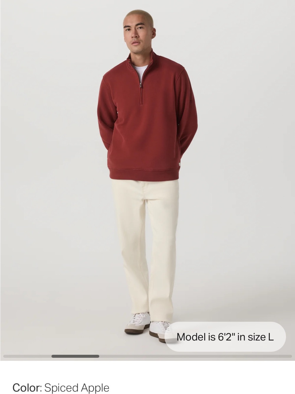 Vuori Men's Spiced Apple Seaside Half-Zip Pullover